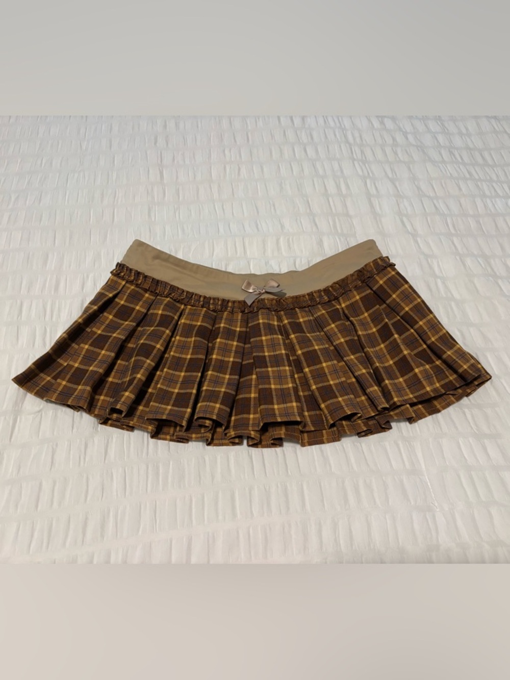 Pleated Mini Skirt with Bow 🐿️